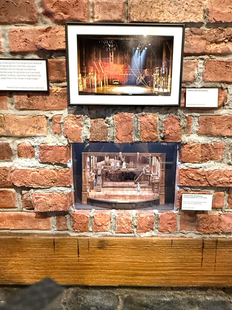 a miniature set replica of the hamilton broadway show at the musuem of broadway